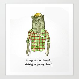 Lumberjack bear Art Print