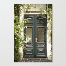 Romantic Green Door Canvas Print