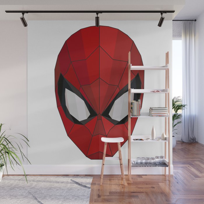 Geometric Spider Man Wall Mural By Somethingalittleawesome