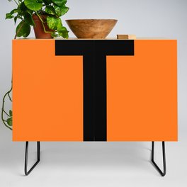 Letter T (Black & Orange) Credenza