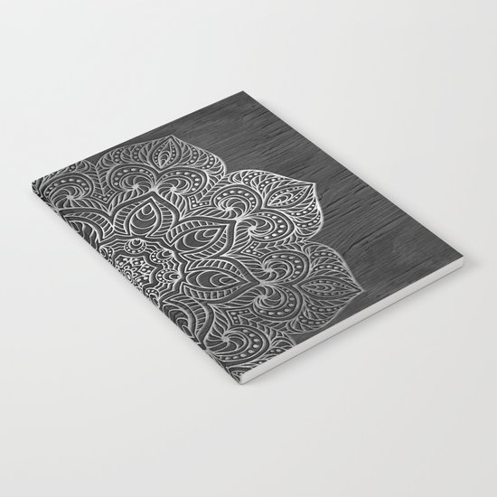 Wood Mandala - Silver Notebook