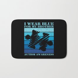 I Wear Blue For My Brother Autism Puzzle Bath Mat