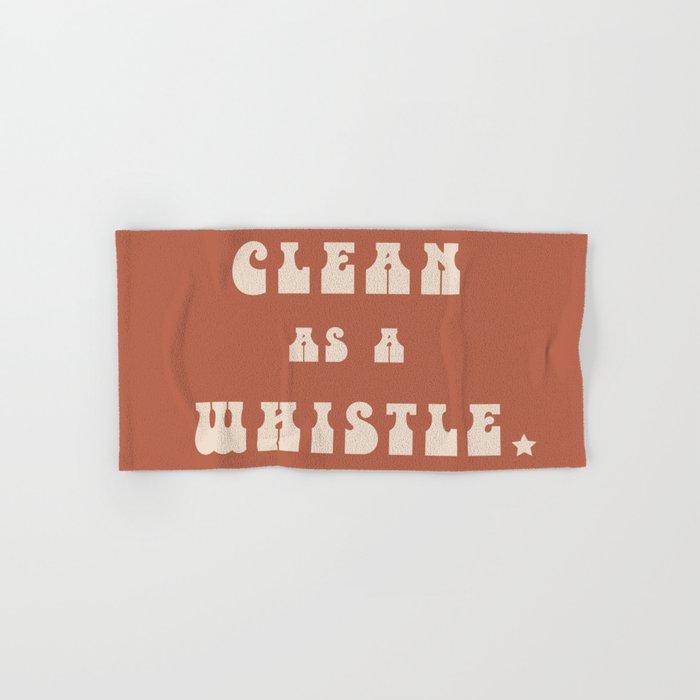 Clean as a Whistle in Coral & Cream Hand & Bath Towel