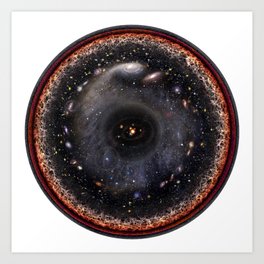 Observable universe logarithmic illustration Art Print
