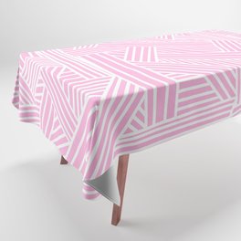 Sketchy Abstract (White & Pink Pattern) Tablecloth