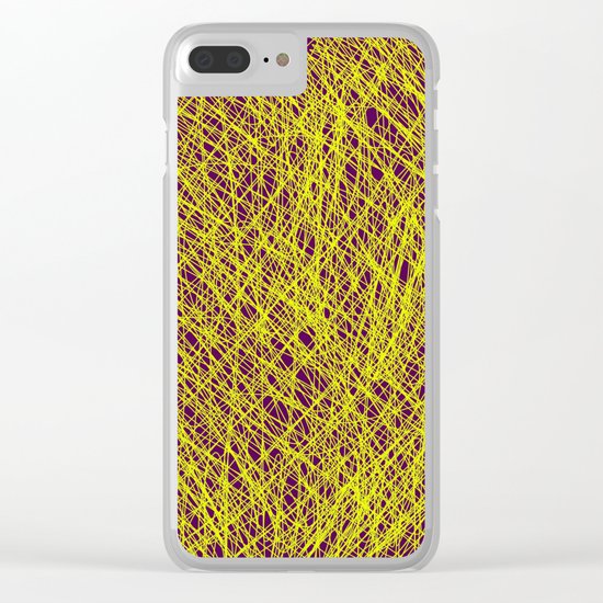 Expressive Yellow (Abstract, purple and yellow) Clear iPhone Case
