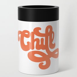 Chill Orange Retro Typography Can Cooler