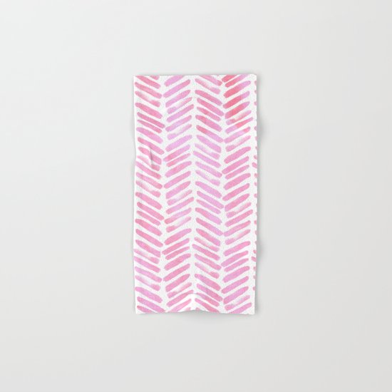 Handpainted Chevron pattern - pink and pink ;) Hand & Bath Towel