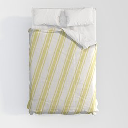 [ Thumbnail: White & Tan Colored Lines/Stripes Pattern Comforter ]