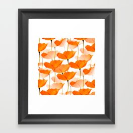 Orange Poppies On A White Background #decor #society6 #buyart Framed Art Print