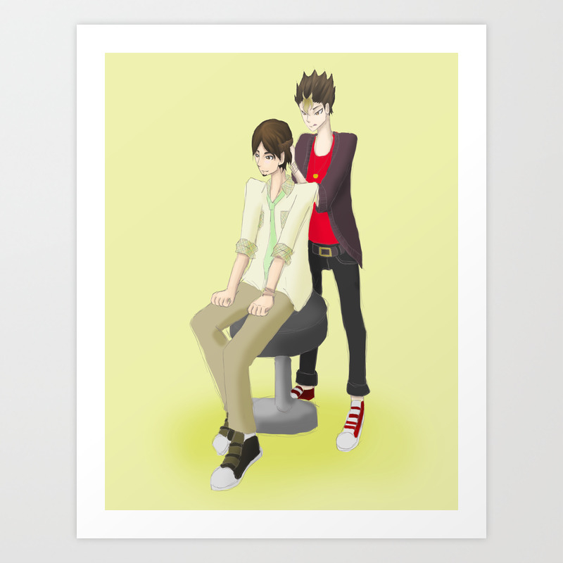 Haikyuu Nishinoya Making Asahi S Man Bun Art Print By Ochibiyo Society6