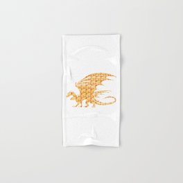 Dragon Silhouette Filled with Fiery Flames with Fiery Flames Hand & Bath Towel