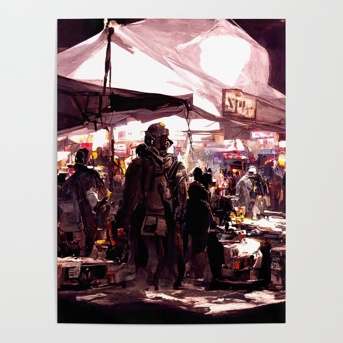 Post-Apocalyptic street market Poster