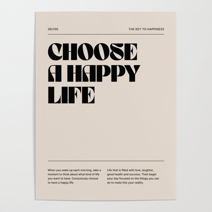 Choose a Happy Life Poster