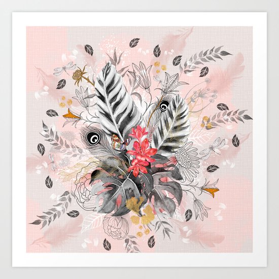 Abstract nature collage Art Print