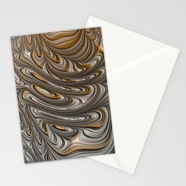Silver Amber Fractal Digital Art Stationery Card