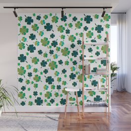 Pretty Seamless Clover Pattern St. Patrick's Day Wall Mural