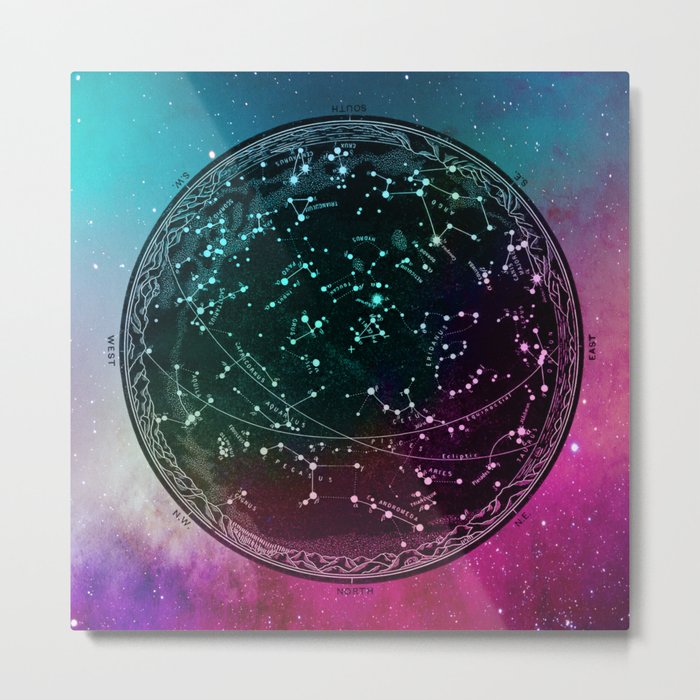 Nebula Sky Map Metal Print