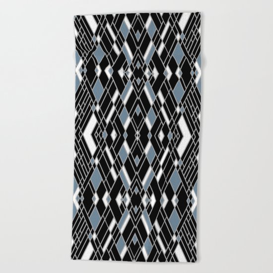Art Deco Zoom Blue Beach Towel