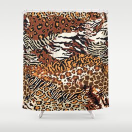 Wild animal skin. Animal print illustration pattern Shower Curtain