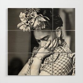 Frida Print Frida Kahlo Print Black & White Photography Artist Fashion Wood Wall Art