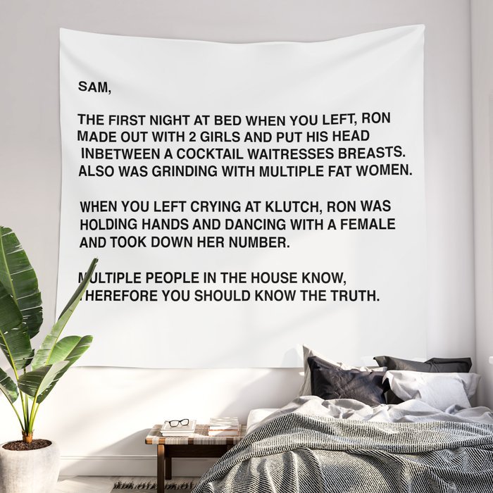 Sam the first cheap night at bed tapestry