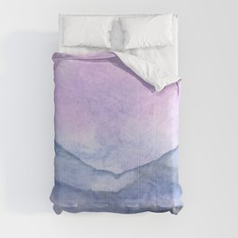 Purple Mountain Scape With Watercolor Comforter