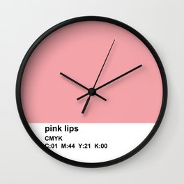 pantone inspired, CMYK, pink Wall Clock