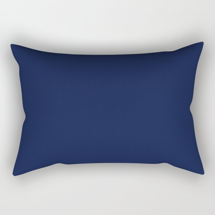 Navy Blue Minimalist Solid Color Block Spring Summer Rectangular Pillow