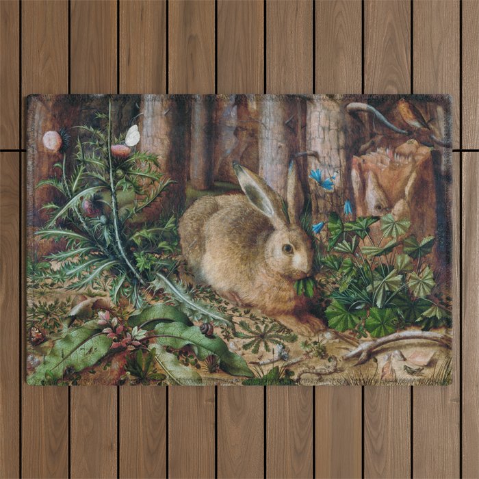 A Hare in the Forest  Outdoor Rug