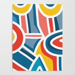 Abstract Lines Colorful Art Joyful for a Happy Life Poster