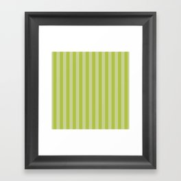 Avocado Green Summer Cabana Beach Picnic Stripes Framed Art Print