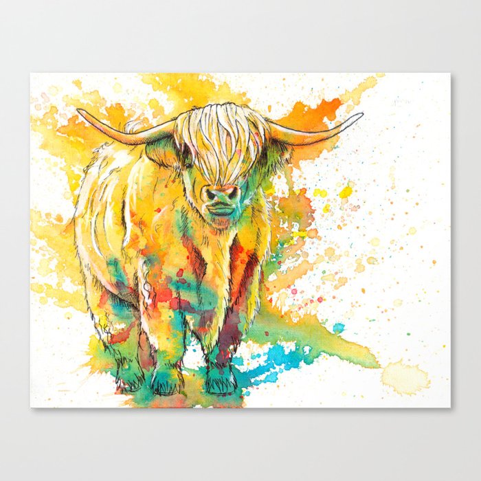 Highland Cow Canvas Print By Floartstudio Society6