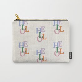 Hello Colorful Welcome Lettering | Pastel Typography Quote Carry-All Pouch