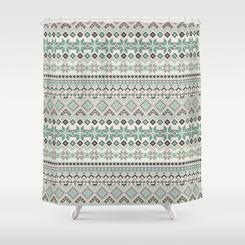 V40 Boho Vintage Anthropologie Pattern Shower Curtain By