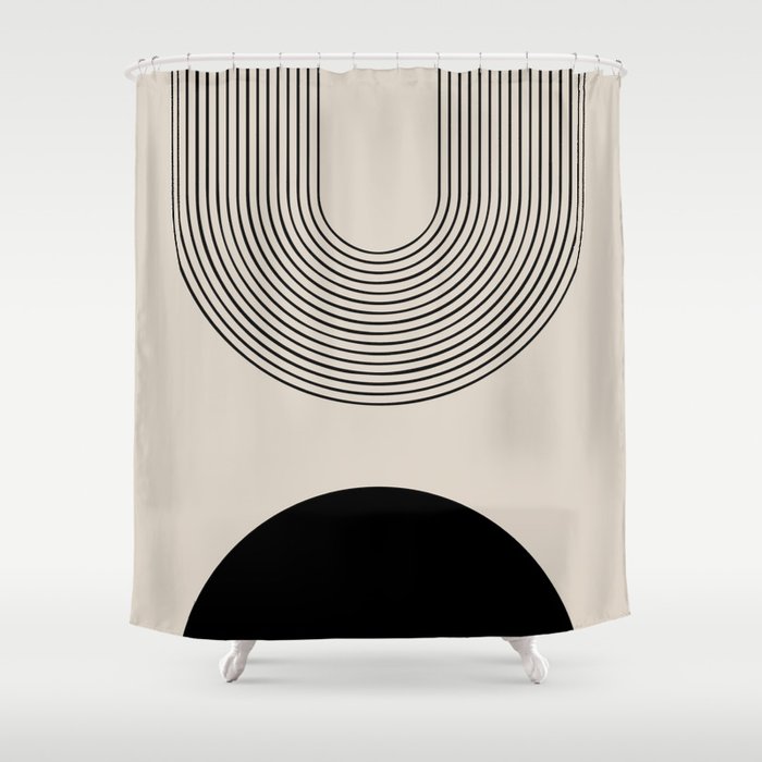 Lia - Mid Century Modern Abstract Art Shower Curtain