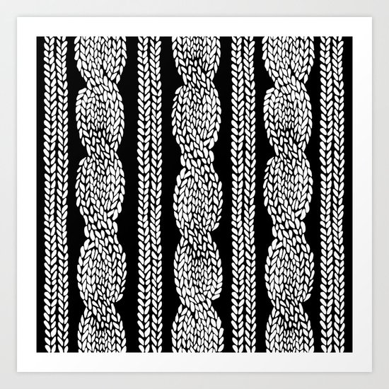 Cable Row Black Art Print