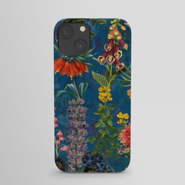 Vintage & Shabby Chic - Blue Midnight Spring Botancial Flower Garden iPhone Case