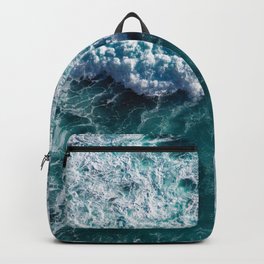 Strong Foamy Ocean Waves Backpack