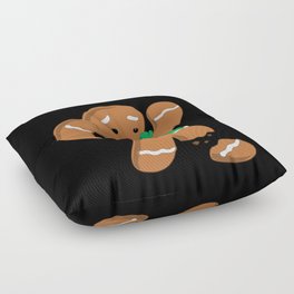 Gingerbread Cookie Snap Holiday December Christmas Floor Pillow