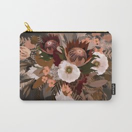 Protea Pecan Carry-All Pouch | Autumn, Bouquet, Florals, Fallfloral, Brown, Graphicdesign, Beige, Iveta, Onesweetorange, Digital 
