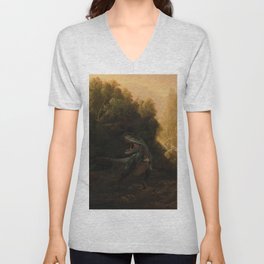 Jurassic Era Oil Painting V Neck T Shirt