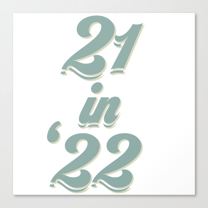 21st birthday born in 2001 blue retro fonts 21st bday gifts and fashion Canvas Print