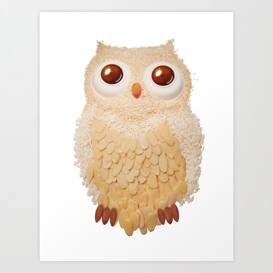 Owl Collage #5 Art Print