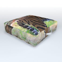 Tiger Time Outdoor Floor Cushion | Chilling, Tiger, Power, Bigcat, Stripes, Wild, Hot, Wildlife, Conservation, Photo 