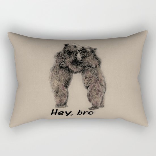 Hey, bro // bears Rectangular Pillow