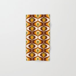 Retro 70s ovals op-art pattern brown, orange Hand & Bath Towel