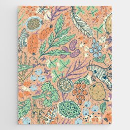 Ornate Plants And Flowers Pattern Jigsaw Puzzle
