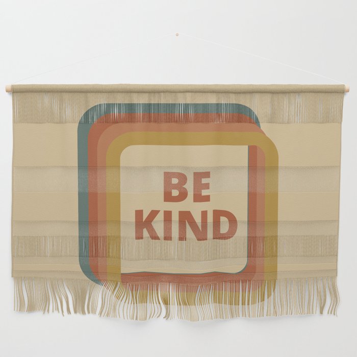 BE KIND 70s Retro Vintage Print Wall Hanging