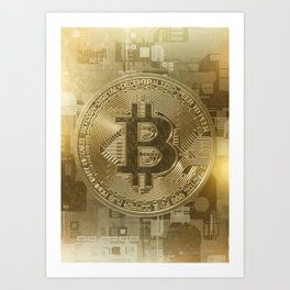 Bitcoin Gold Cast Art Print